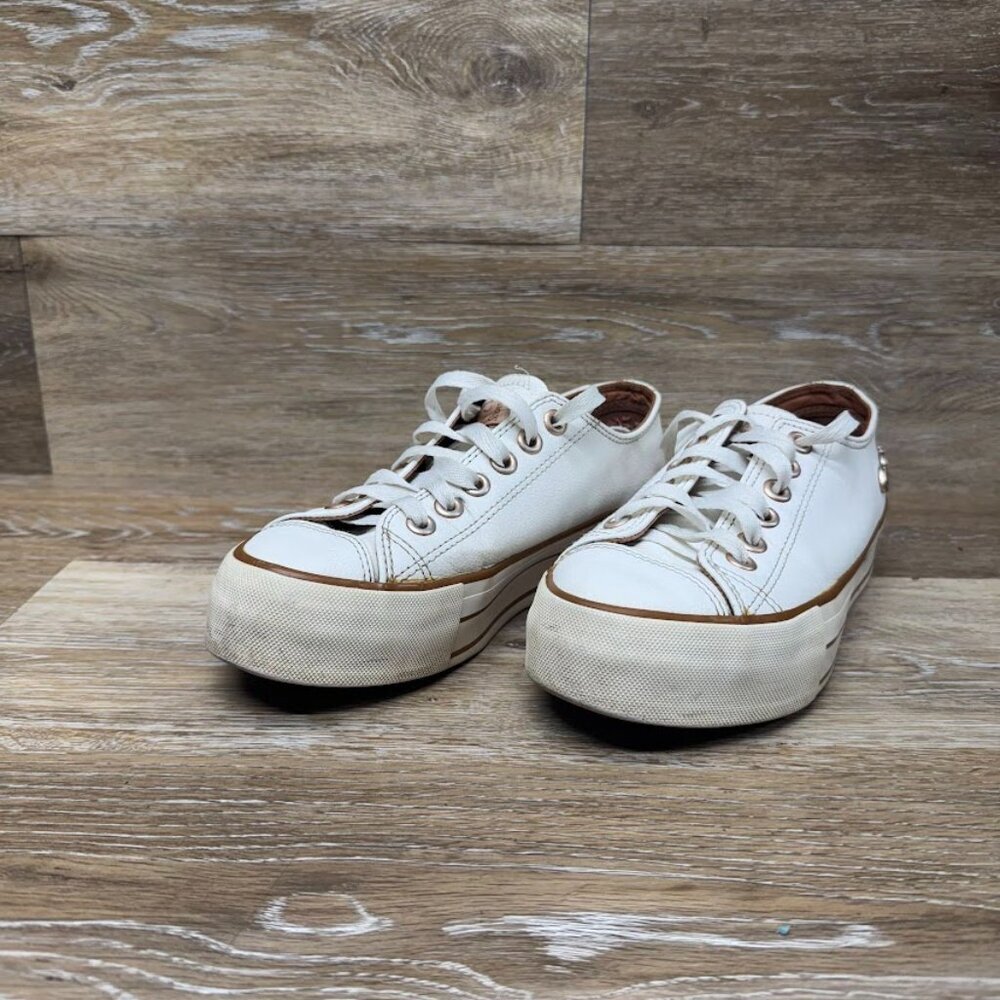 Converse White Leather Coca-Cola Platform Sneakers Women's Size EU 39